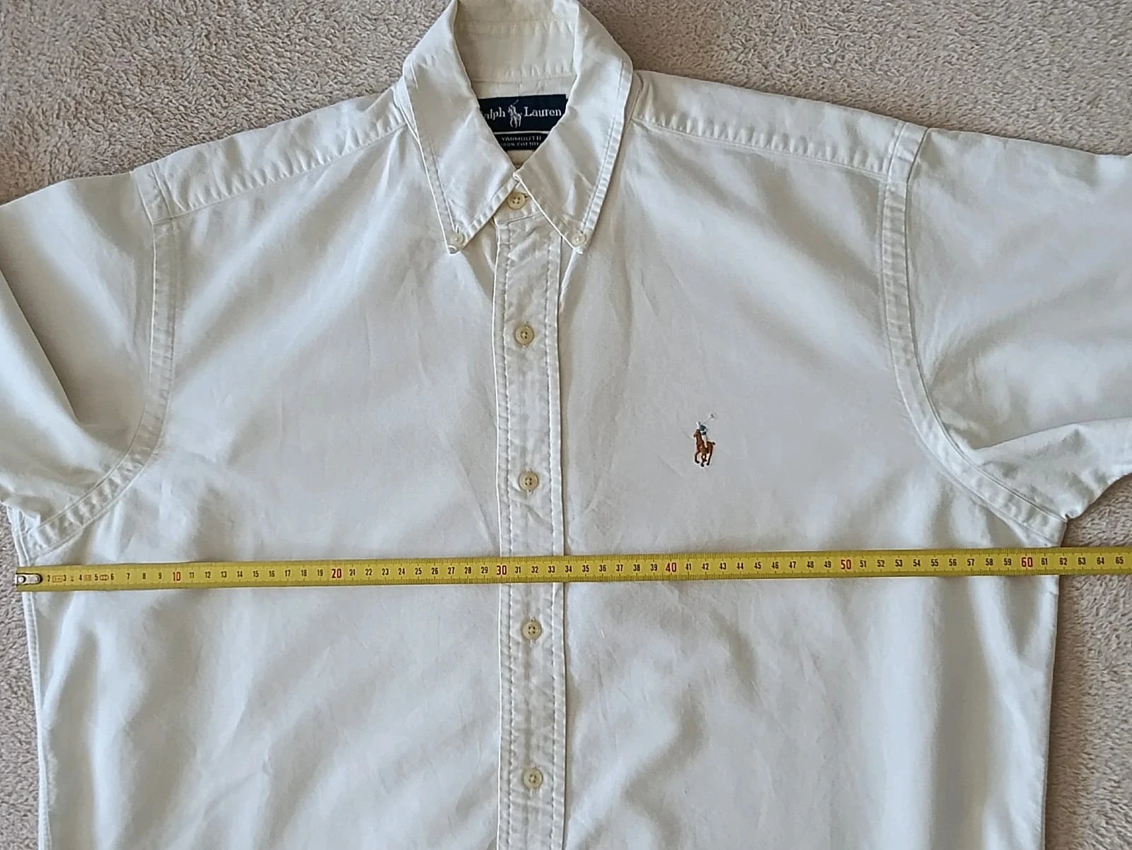 Camisa Ralph Lauren Vintage Yarmouth branco-acinzentado mangas curtas Tamanho 15/32 – photo 19